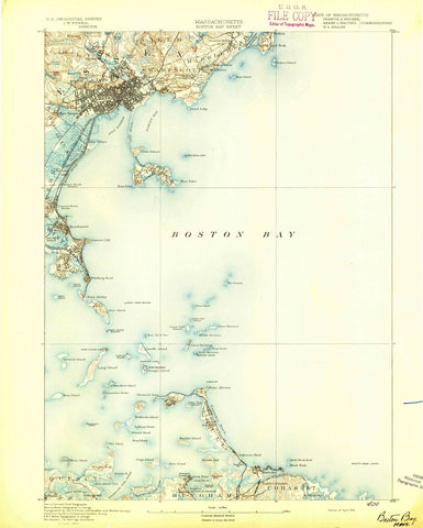 1892 Boston, MA - Massachusetts - USGS Topographic Map
