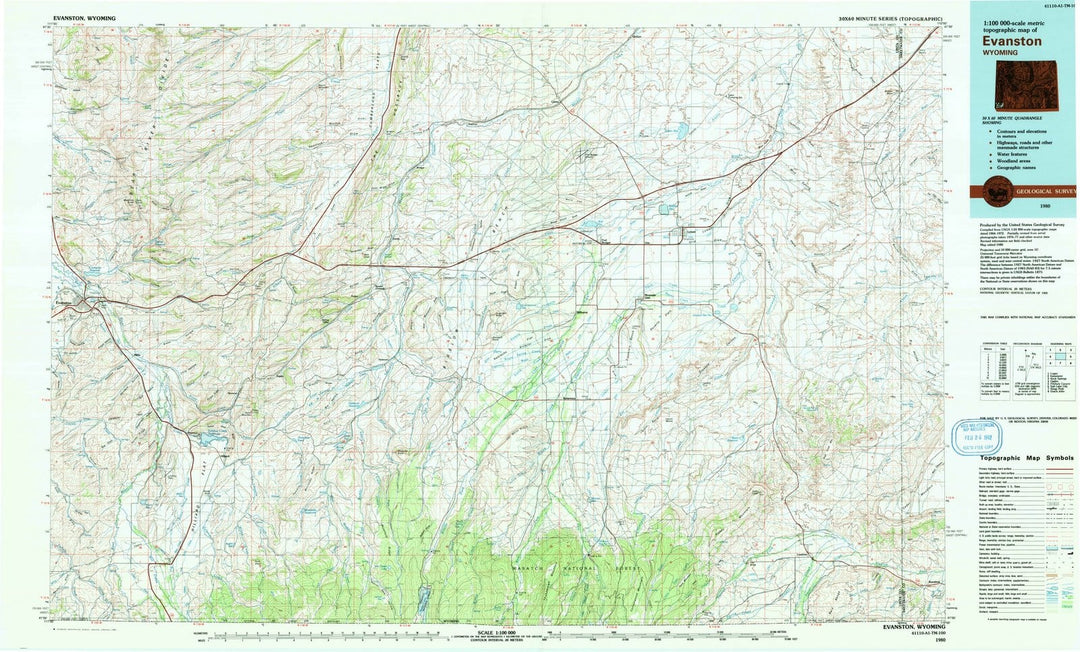 1980 Evanston, WY - Wyoming - USGS Topographic Map