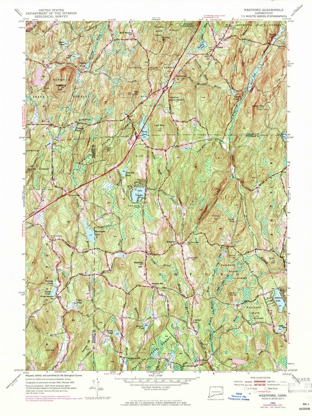 1952 Westport, CT - Connecticut - USGS Topographic Map