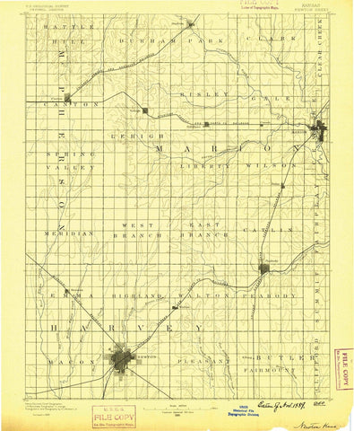 1889 Newton, KS - Kansas - USGS Topographic Map
