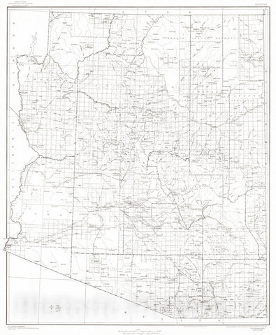 Historic Map : 1940 State of Arizona : Vintage Wall Art