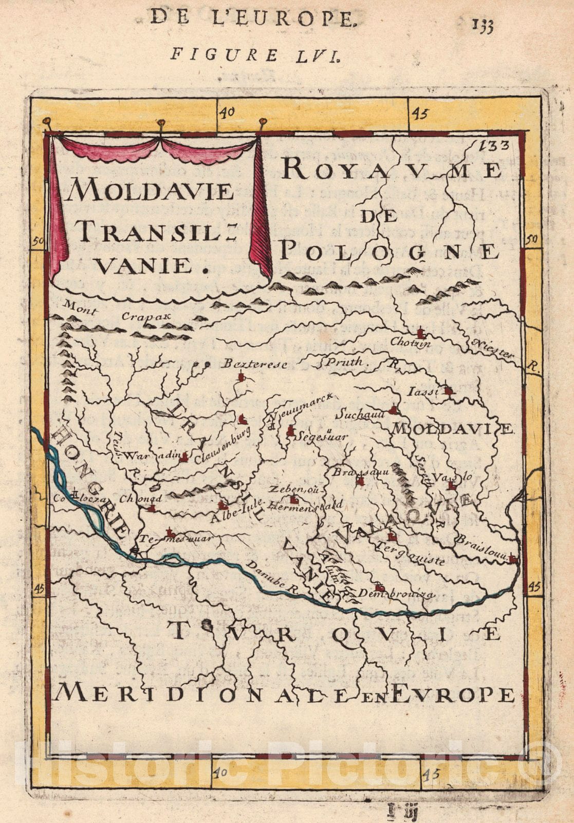 Historic Map : 1690 Moldavie Transilvanie : Vintage Wall Art