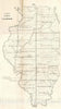 Historic Map : 1845 Diagram of the State of Illinois : Vintage Wall Art