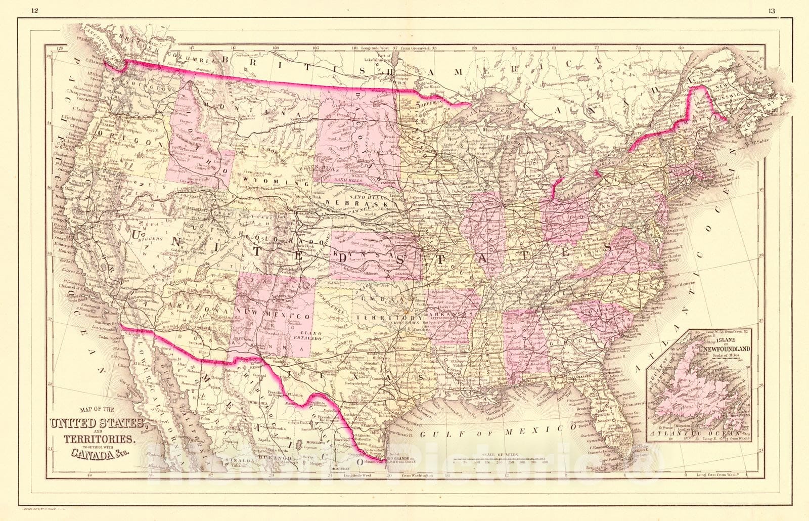 Historic Map : 1888 Map of the United States and Territories Historic Map : 1888 Map of the United States and Territories