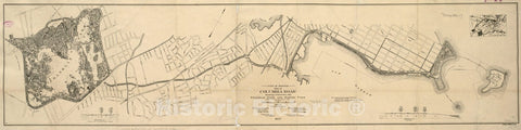 Historical Map, City of Boston Plan of Columbia Road, Showing Connection with Franklin Park and Marine Park : Under Chapter 394 Acts of 1897, Vintage Wall Art