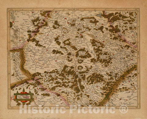 Historical Map, 1619 La Partie meridionale de Lorraine, Vintage Wall Art
