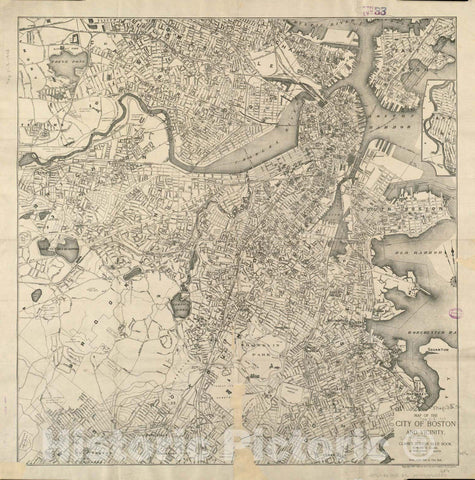 Historical Map, ca. 1903 Map of The City of Boston and Vicinity, Vintage Wall Art