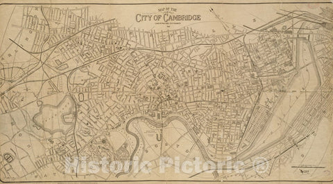 Historical Map, 1922 Map of The City of Cambridge, Vintage Wall Art