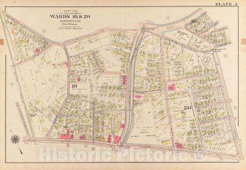 Historical Map, 1904 Atlas of the city of Boston, Dorchester, Mass. : plate 4, Vintage Wall Art