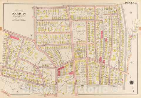 Historical Map, 1904 Atlas of The City of Boston, Dorchester, Mass. : Plate 5, Vintage Wall Art