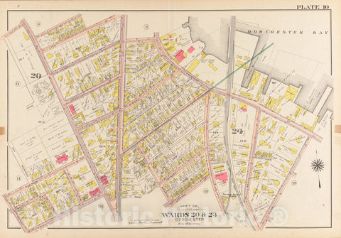 Historical Map, 1904 Atlas of The City of Boston, Dorchester, Mass. : Plate 10, Vintage Wall Art