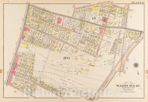 Historical Map, 1904 Atlas of The City of Boston, Dorchester, Mass. : Plate 13, Vintage Wall Art