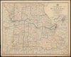 Historical Map, 1895 Post route map of the State of Missouri showing post offices with the intermediate distances on mail routes, 1895, Vintage Wall Art