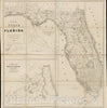 Historical Map, 1846 The State of Florida : compiled in the Bureau of Topographical Engineers from the best authorities, Vintage Wall Art