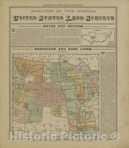 Historic 1893 Map - Plat Book of Douglas Co, Illinois - Analysis of The System, United States Land Surveys - Plat Book of Douglas County, Illinois