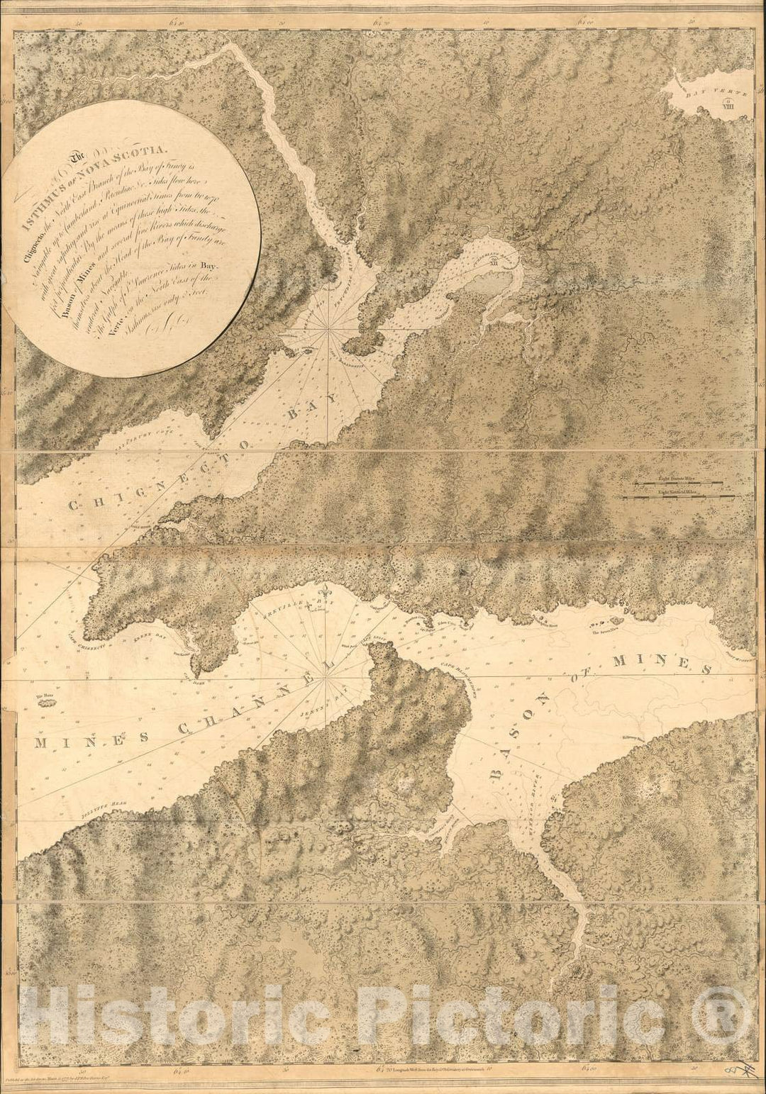 Historic 1800 Map - The Atlantic Neptune - Isthumus of Nova Scotia