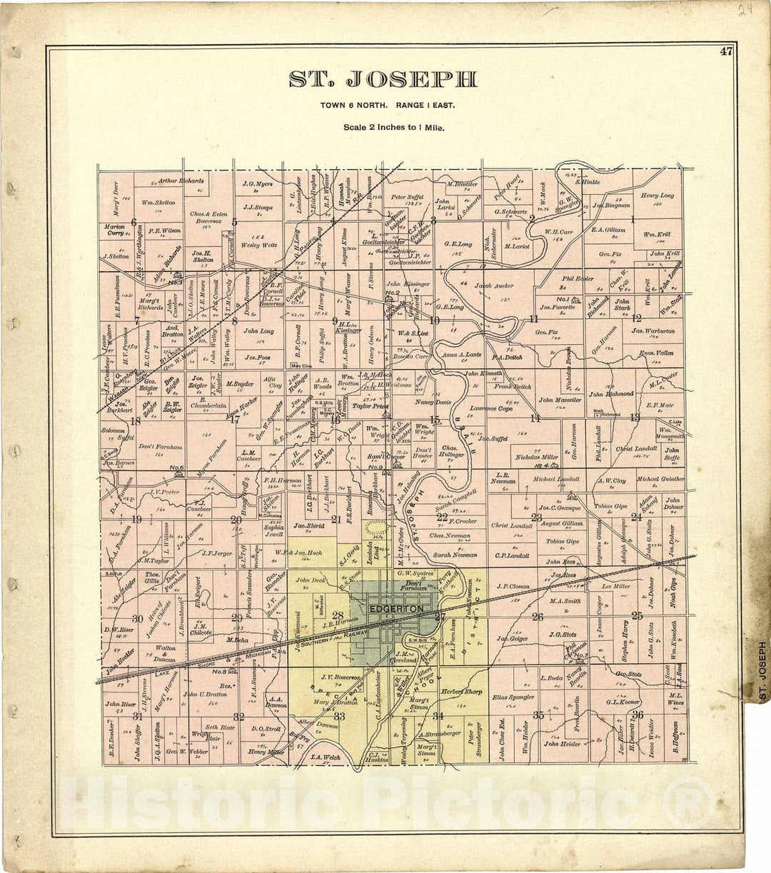 Historic 1894 Map - Atlas of Williams County, Ohio : from County Records, plats and surveys - St. Joseph