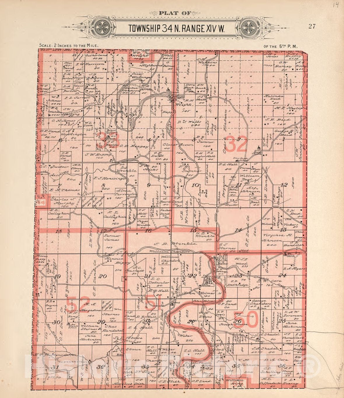 Historic 1912 Map - Plat Book of La Clede County, Missouri : containing maps of Villages, Cities and townships of The County, and of The State - North Part of City of Lebanon