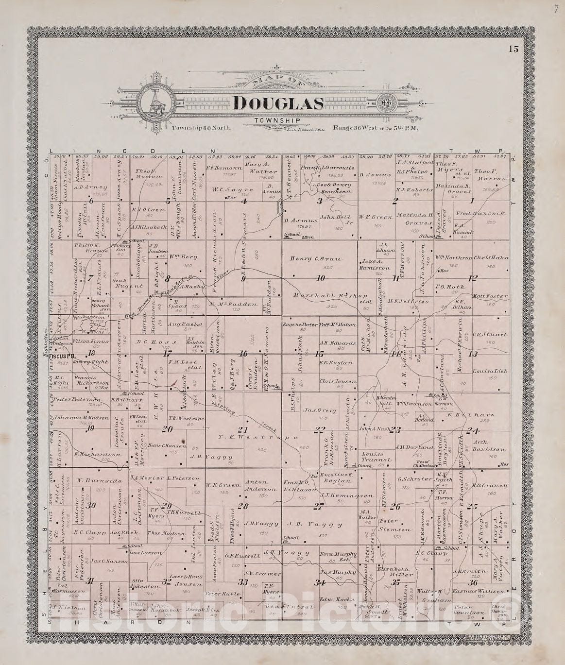 Historic 1900 Map - Standard Atlas of Audubon County, Iowa : Including a plat Book of The Villages, Cities and townships of The County, map of The State - Iowa