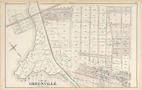 Historic 1873 Map - Combined Atlas of The State of New Jersey - Greenville - 2 - Atlas of The Late Township of Greenville