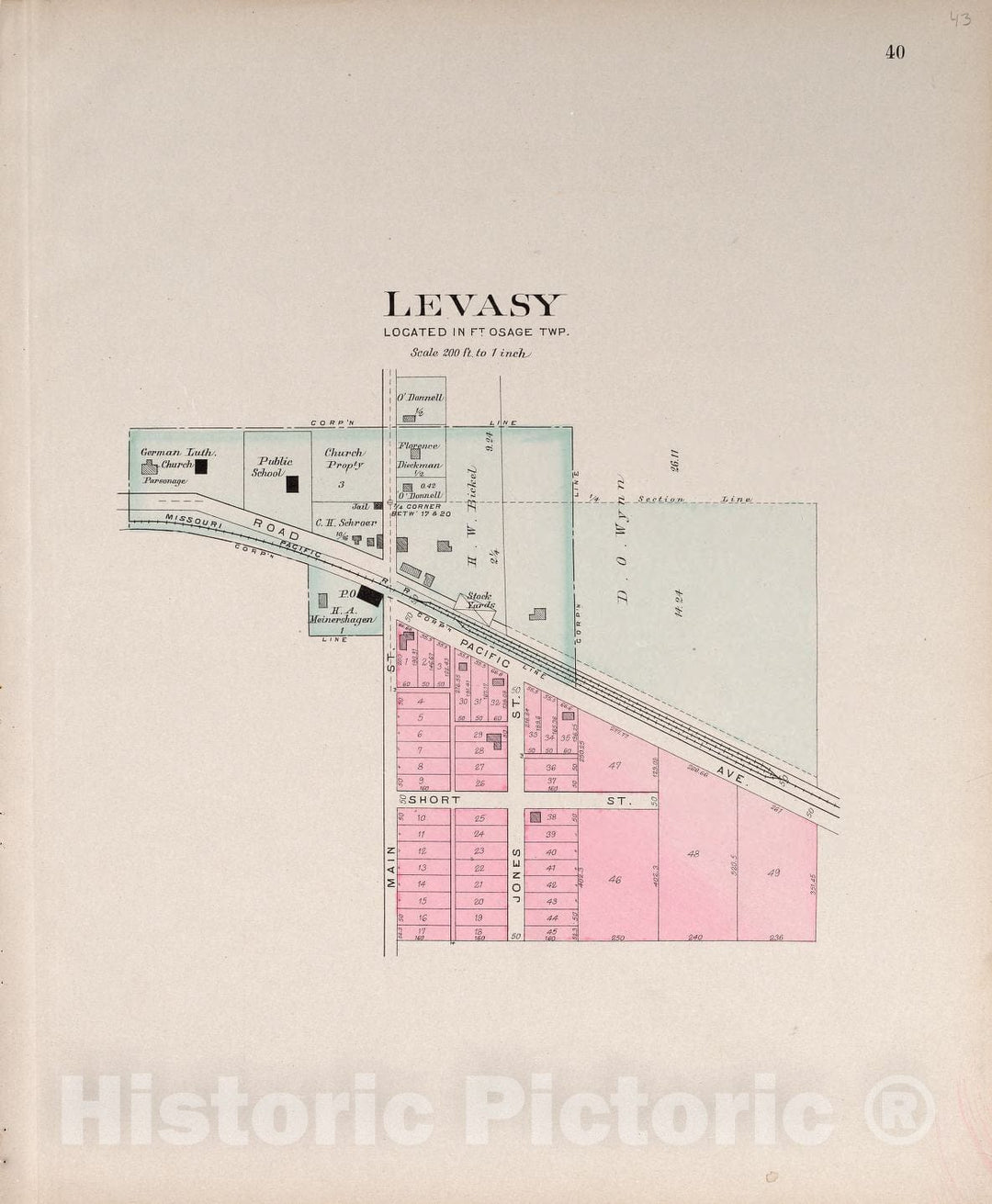 Historic 1904 Map - Plat Book of Jackson County, Missouri - Levasy