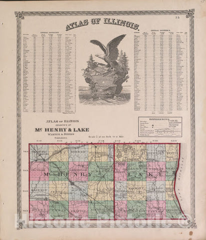 Historic 1870 Map - Atlas of Marshall Co. and The State of Illinois - Atlas of Illinois - Atlas of Marshall County and The State of Illinois