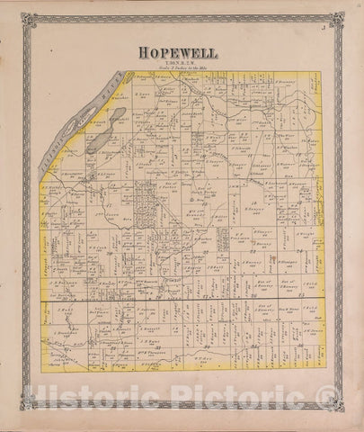 Historic 1870 Map - Atlas of Marshall Co. and The State of Illinois - Hopewell - Atlas of Marshall County and The State of Illinois