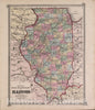 Historic 1870 Map - Atlas of Marshall Co. and The State of Illinois - Official Railroad map of Illinois - Atlas of Marshall County and The State of Illinois