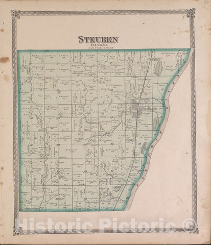 Historic 1870 Map - Atlas of Marshall Co. and The State of Illinois - Steuben - Atlas of Marshall County and The State of Illinois