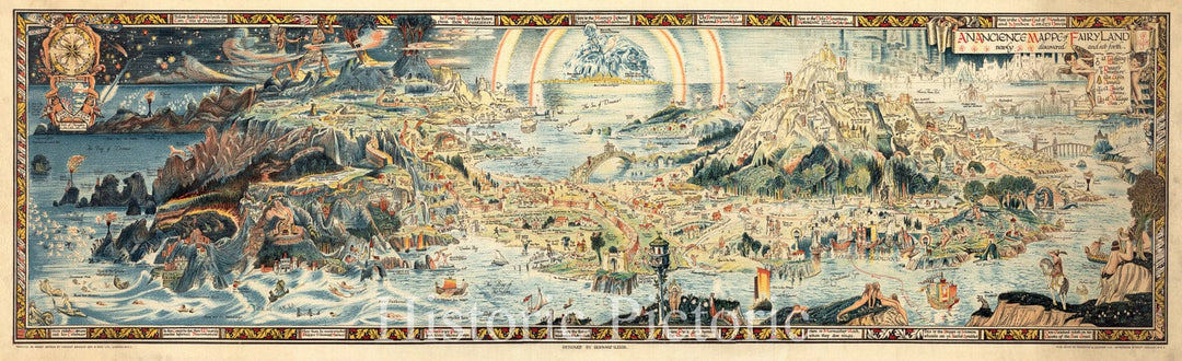 Historic 1920 Map - an anciente mappe of Fairyland : Newly Discovered and Set Forth : Imaginary Locality 2
