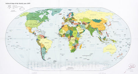 Historic 2009 Map - Political map of The World, June 2009.