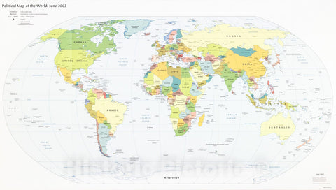 Historic 2002 Map - Political map of The World, June 2002.
