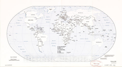 Historic 1995 Map - Political map of The World, February 1995