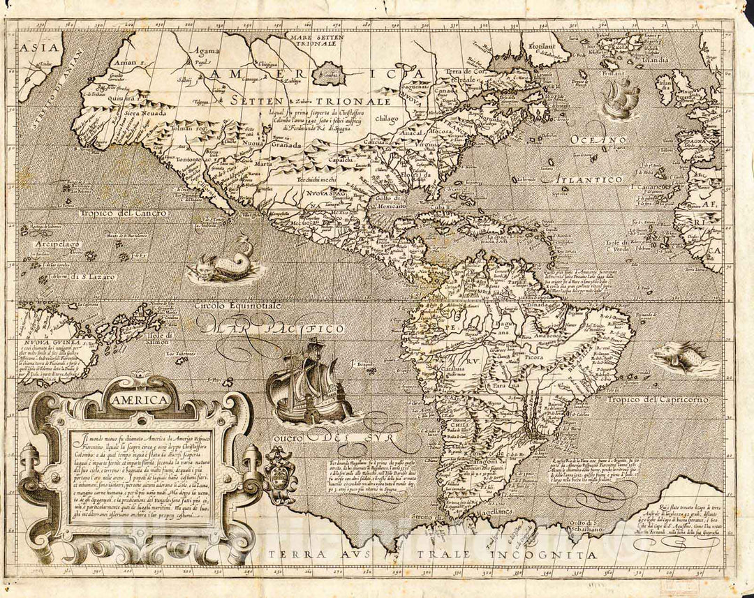 Historic 1600 Map - America.