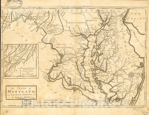 Historic 1795 Map - The State of Maryland from The Best Authorities. 2