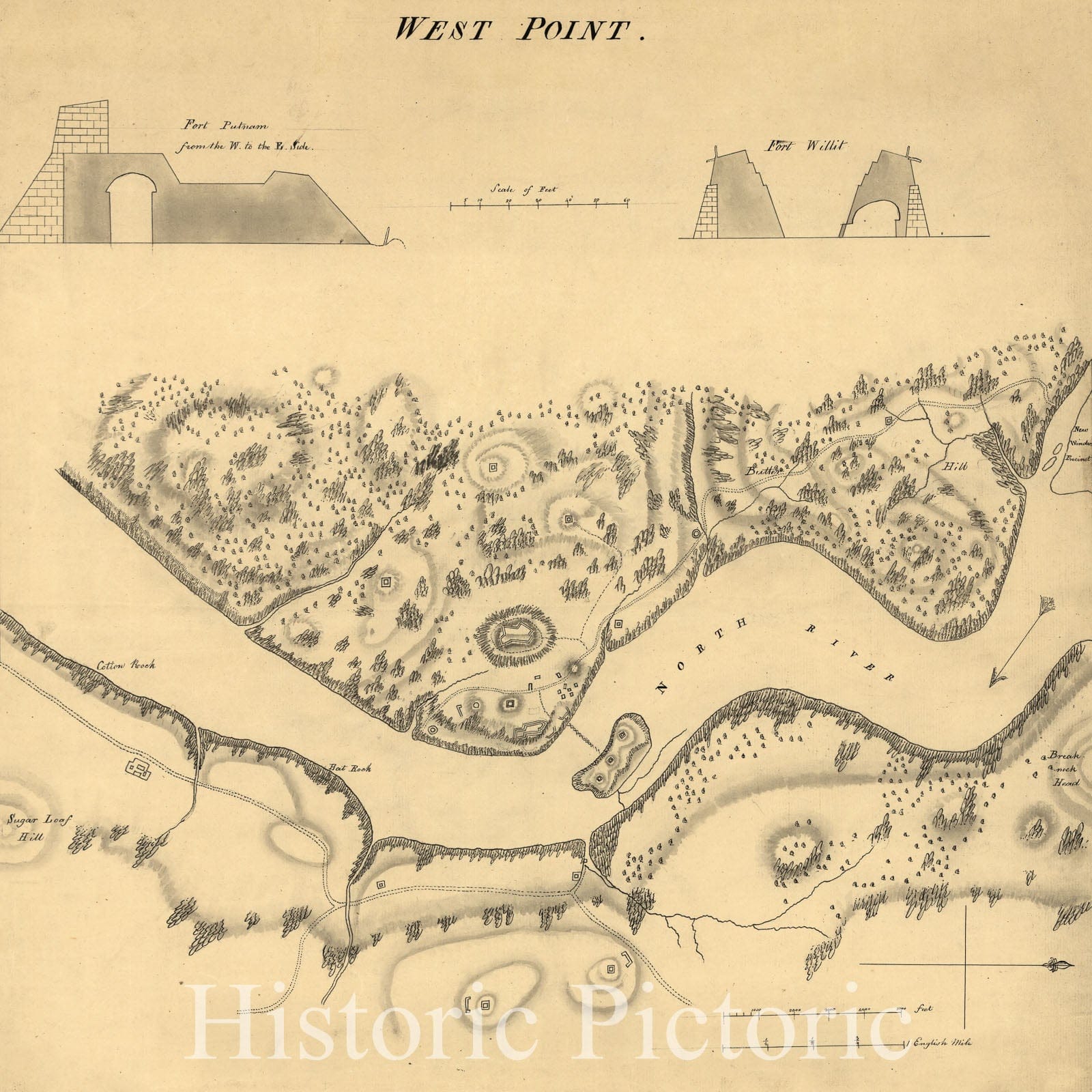 Historic 1783 Map - West Point.