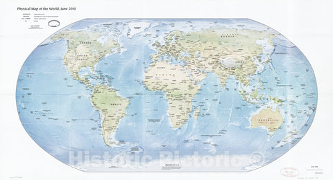 Historic 2010 Map - Physical map of The World, June 2010.