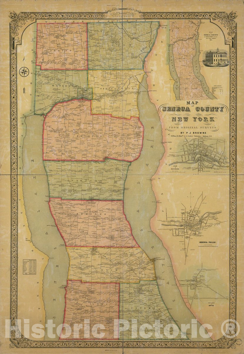 Historic 1858 Map - Map of Seneca County, New York : from Original surveys