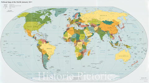 Historic 2015 Map - Political map of The World, January 2015.