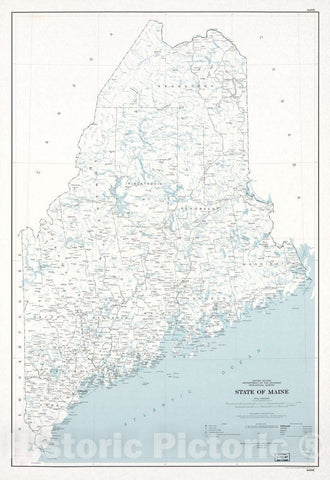 Historic 1976 Map - State of Maine; Base map.