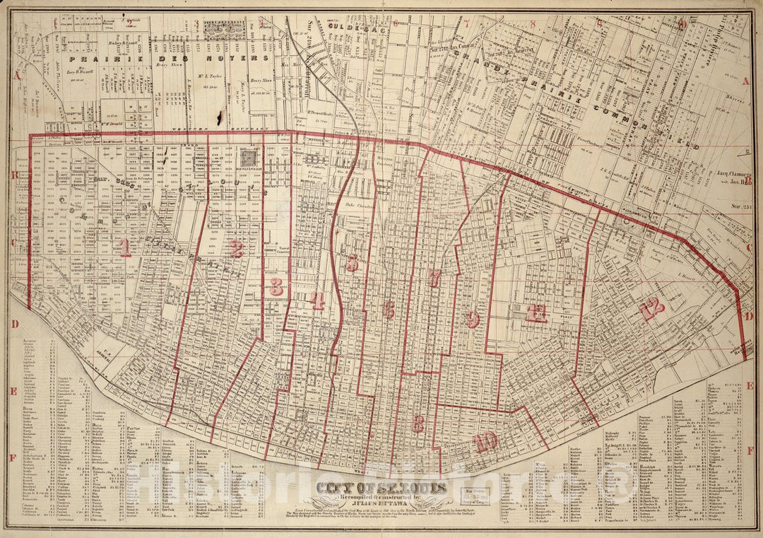 Historic 1870 Map - City of St. Louis