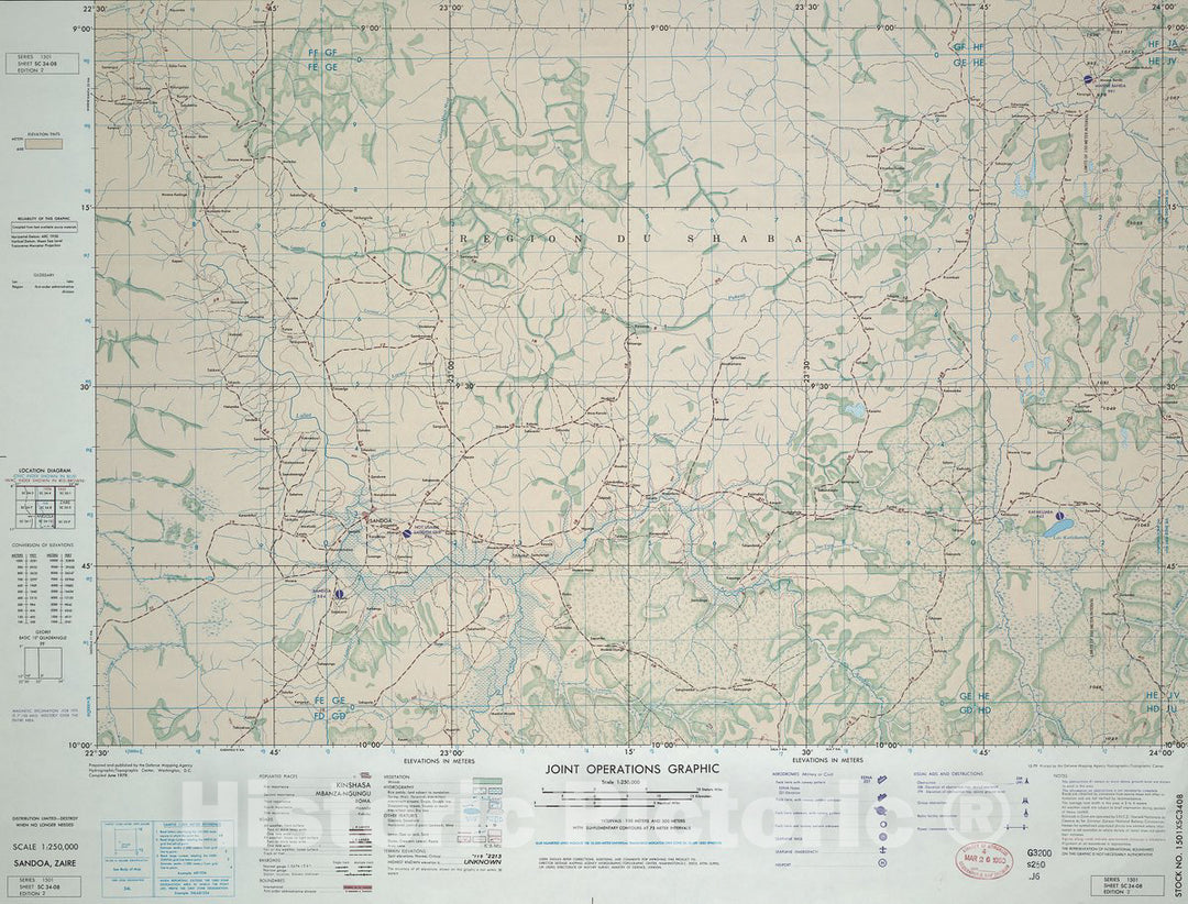 Historic Map - Joint Operations Graphic (Ground). - Sandoa, Zaire