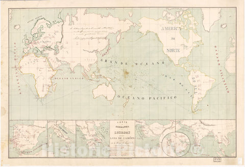 Historic Map - Carta da geographia dos LusÃ­adas : poema Ã©pico de LuÃ­s de CamÃµes : World map