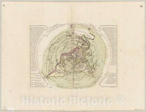 Historic Map : World map 1756, Planisphere physique, ou l'on voit du pole septentrional ce que l'on connoI?t de terres et de mers avec les Grandges Chaines de Montagnes... vigies