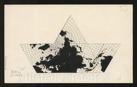 Map : World map 1943 15, Likaglobe , Antique Vintage Reproduction