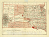 Map : South Dakota 1889, State of South Dakota , Antique Vintage Reproduction