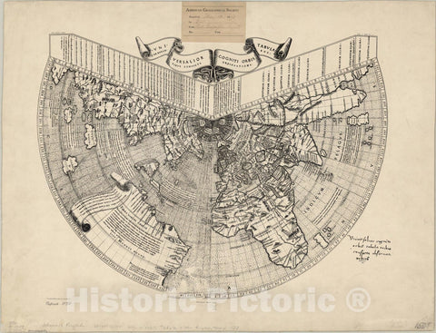 Map : World map 1508 1895, Universalior cogniti orbis tabula ex recentibus confecta observationibus, Antique Vintage Reproduction