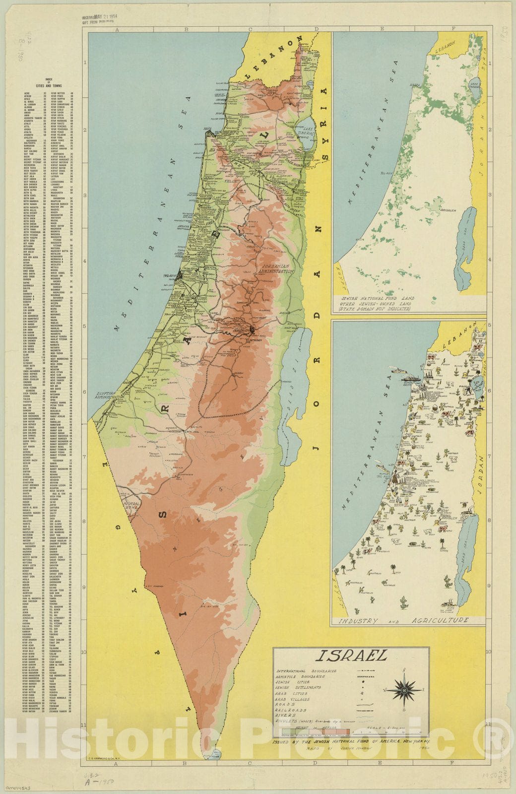 Map : Israel 1950, , Antique Vintage Reproduction