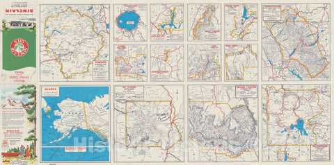 Map : United States, western 1959 2, Western United States including Alaska , Antique Vintage Reproduction