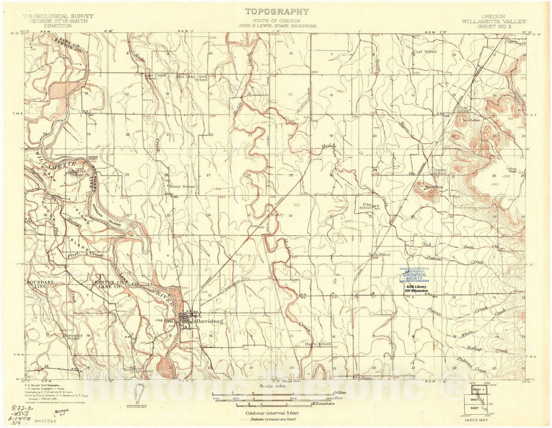 Map : Willamette Valley, Oregon 1910 5, Oregon, Willamette Valley , Antique Vintage Reproduction